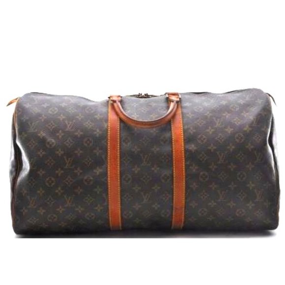 Louis Vuitton Handbags - Vintage Louis Vuitton Keepall 55 Monogram Satchel Shoulder Bag Leather Gold